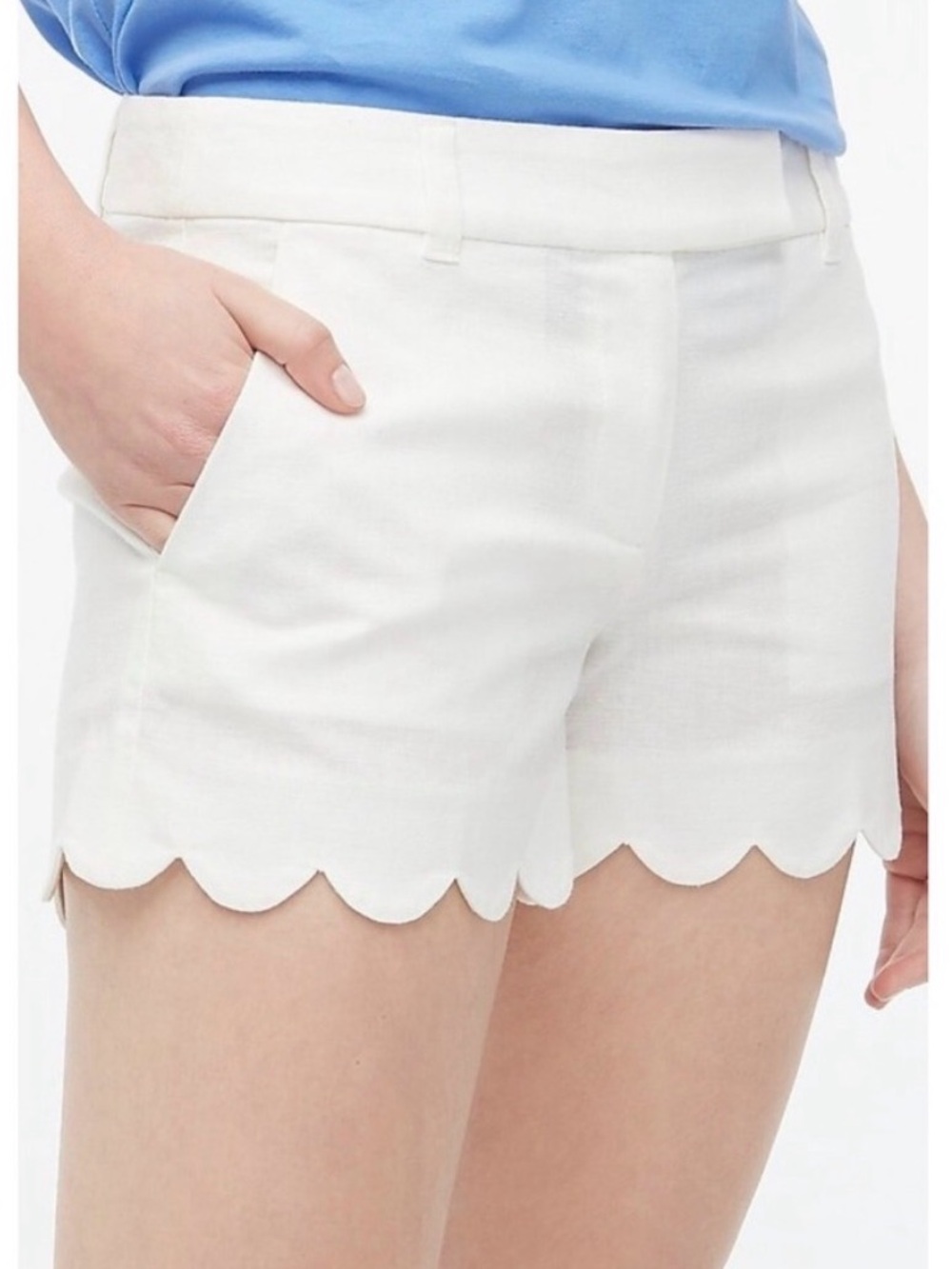 Jcrew Factory White Scallop Hem Women’s Shorts